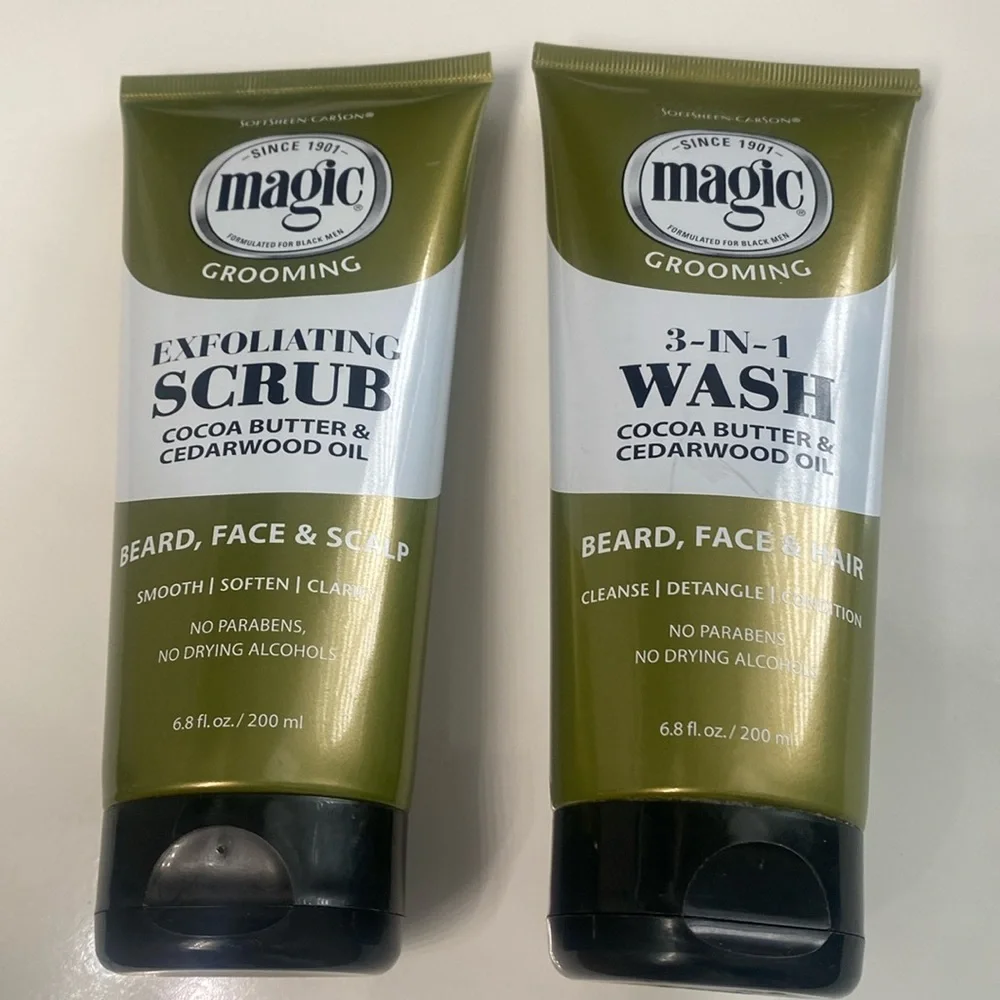 2X - SoftSheen-Carson Magic Mens Grooming Facial Exfoliating‎ Scrub Smooth. NEW